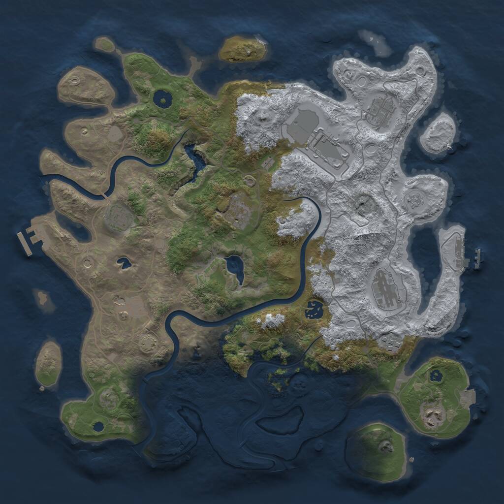 Rust Map: Procedural Map, Size: 4000, Seed: 433668031, 15 Monuments