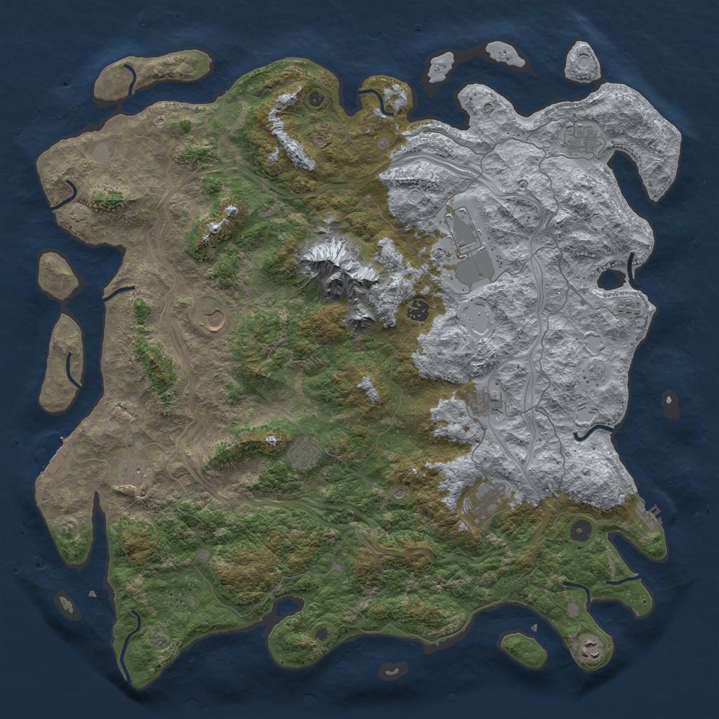 Rust Map: Procedural Map, Size: 5000, Seed: 296486483, 18 Monuments