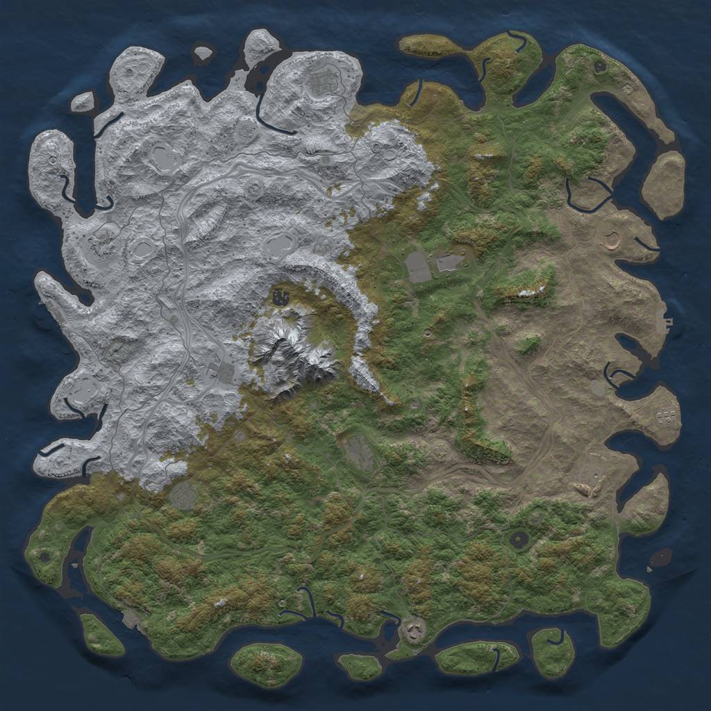 Rust Map: Procedural Map, Size: 6000, Seed: 114810514, 19 Monuments