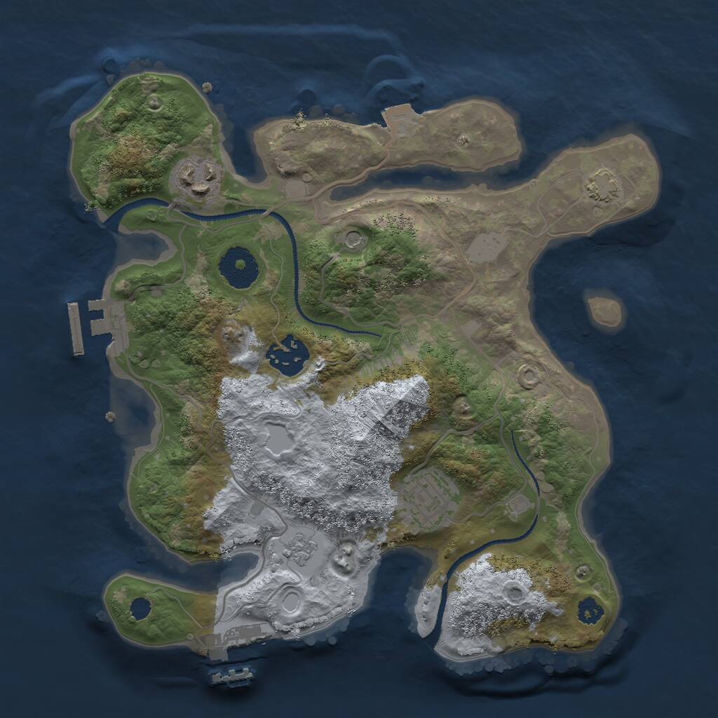 Rust Map: Procedural Map, Size: 2750, Seed: 899767437, 9 Monuments