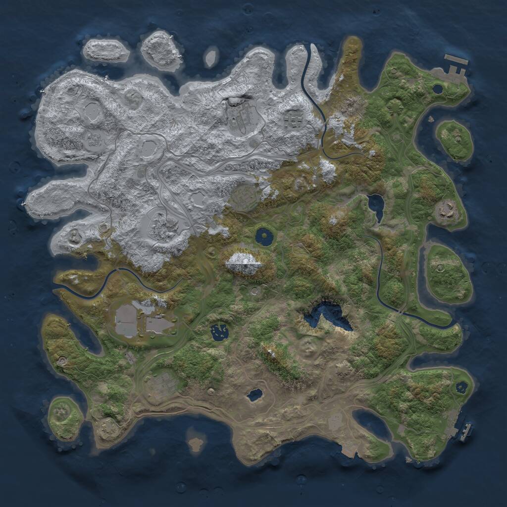 Rust Map: Procedural Map, Size: 4250, Seed: 1062023, 14 Monuments