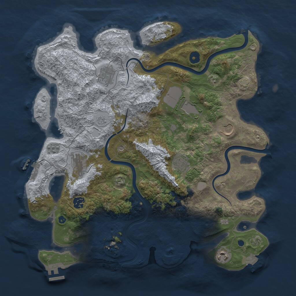 Rust Map: Procedural Map, Size: 3850, Seed: 8266977, 14 Monuments