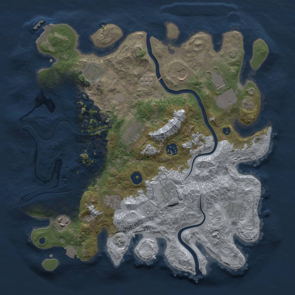 Rust Map: Procedural Map, Size: 3700, Seed: 1544124402, 15 Monuments