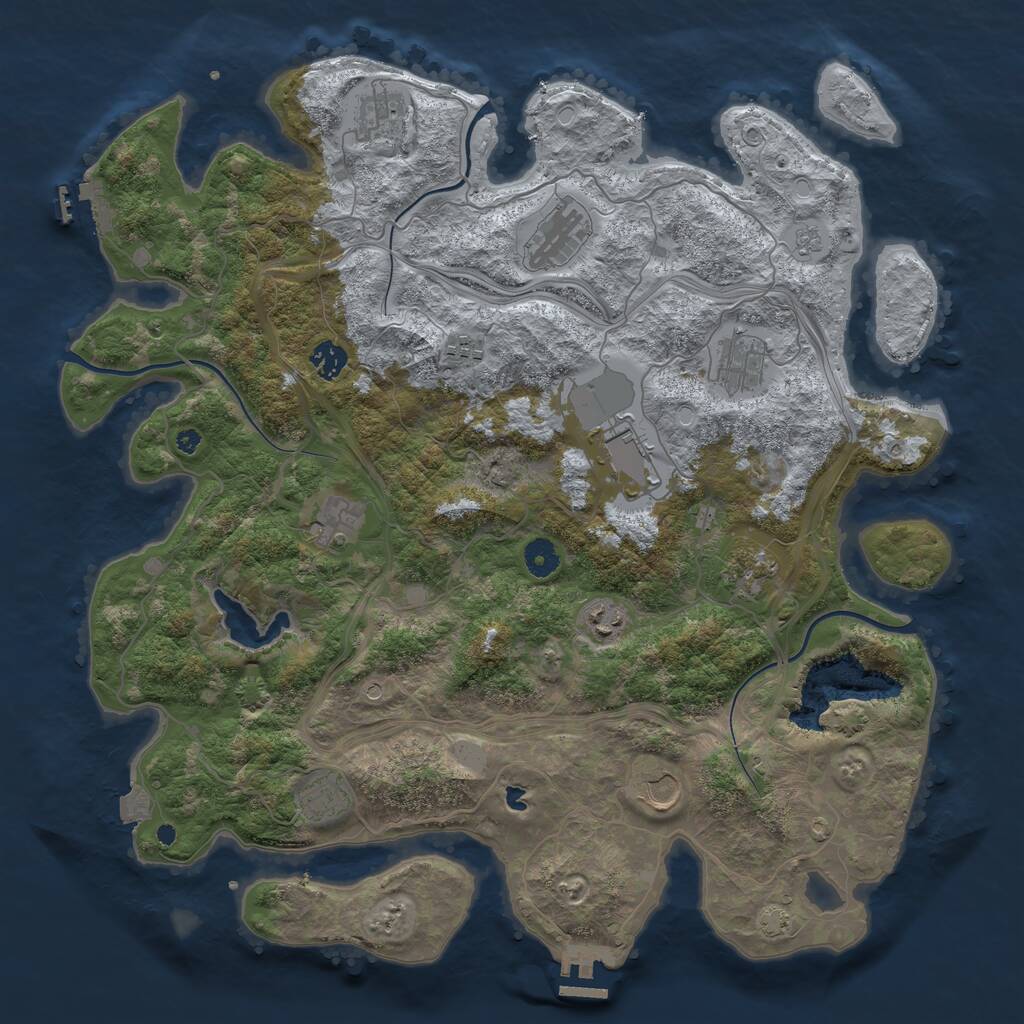 Rust Map: Procedural Map, Size: 4250, Seed: 47843, 17 Monuments