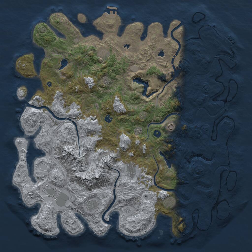 Rust Map: Procedural Map, Size: 5000, Seed: 239456, 15 Monuments