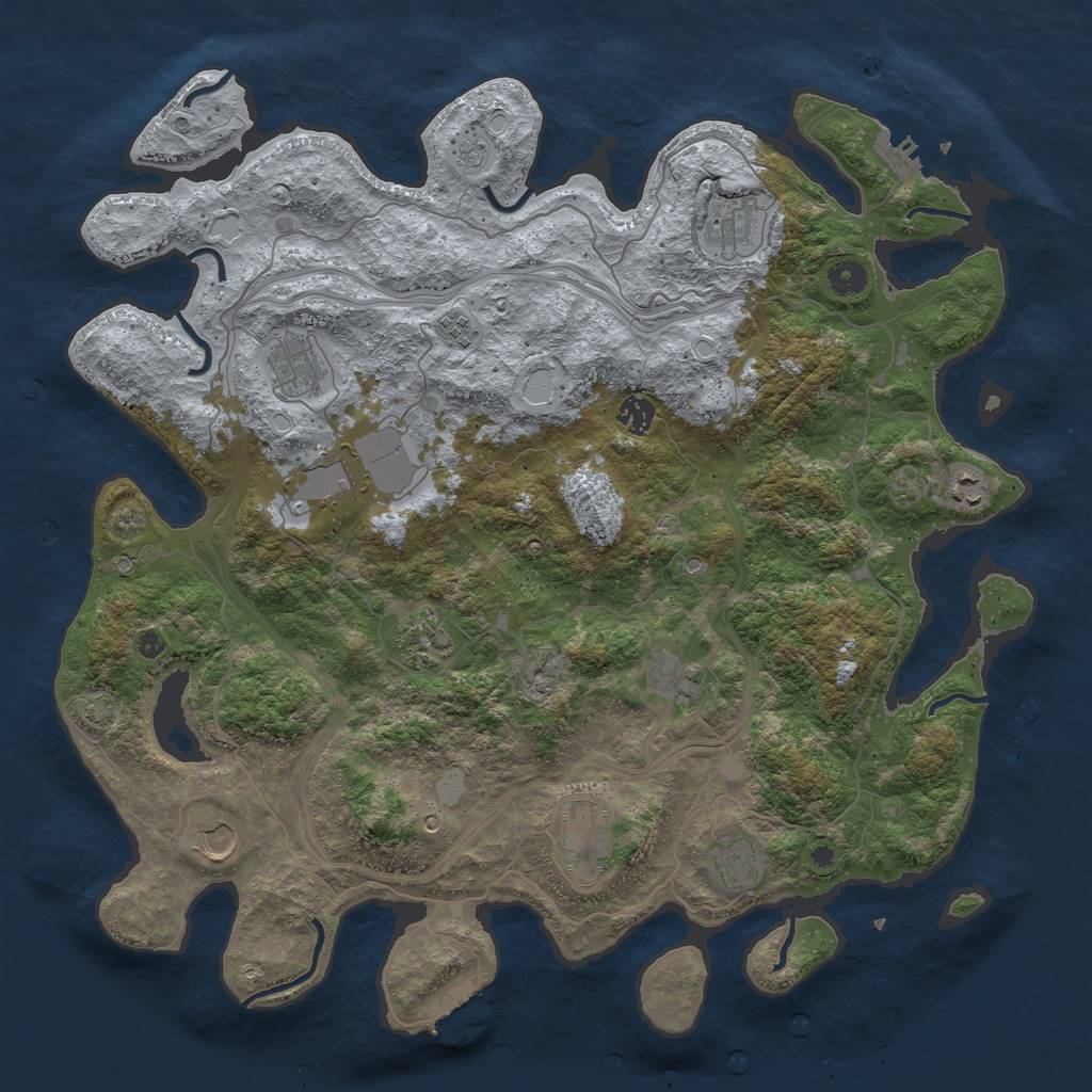 Rust Map: Procedural Map, Size: 4395, Seed: 399486711, 19 Monuments