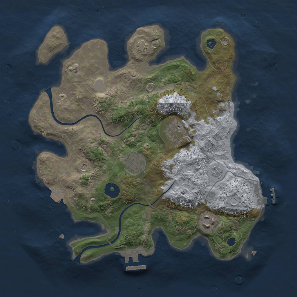 Rust Map: Procedural Map, Size: 3000, Seed: 901245601, 9 Monuments
