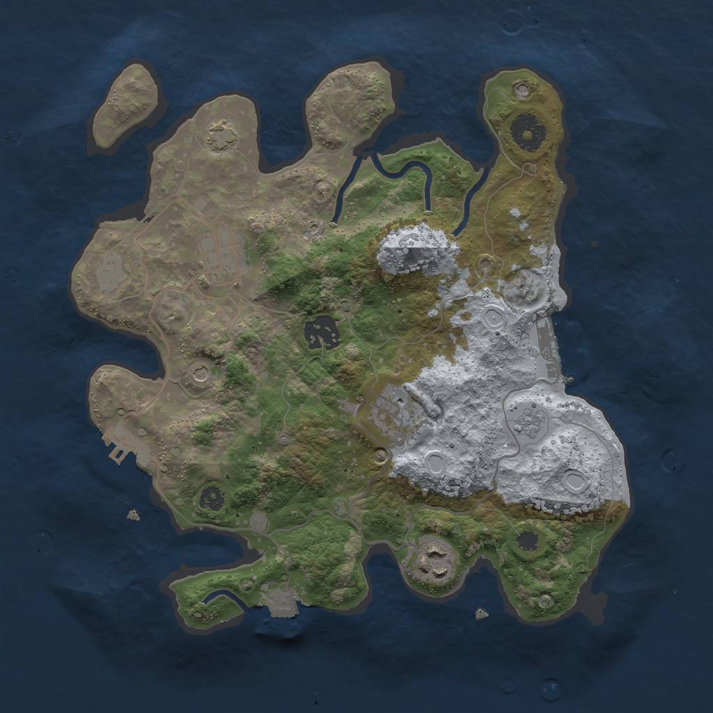 Rust Map: Procedural Map, Size: 3000, Seed: 901245601, 12 Monuments