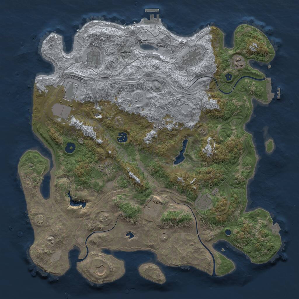 Rust Map: Procedural Map, Size: 4250, Seed: 811763581, 16 Monuments