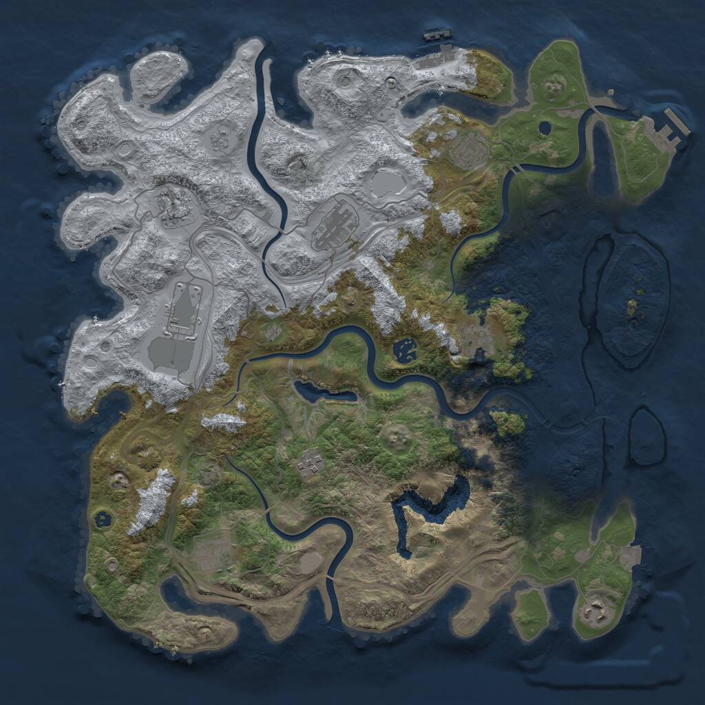 Rust Map: Procedural Map, Size: 4250, Seed: 39273621, 15 Monuments