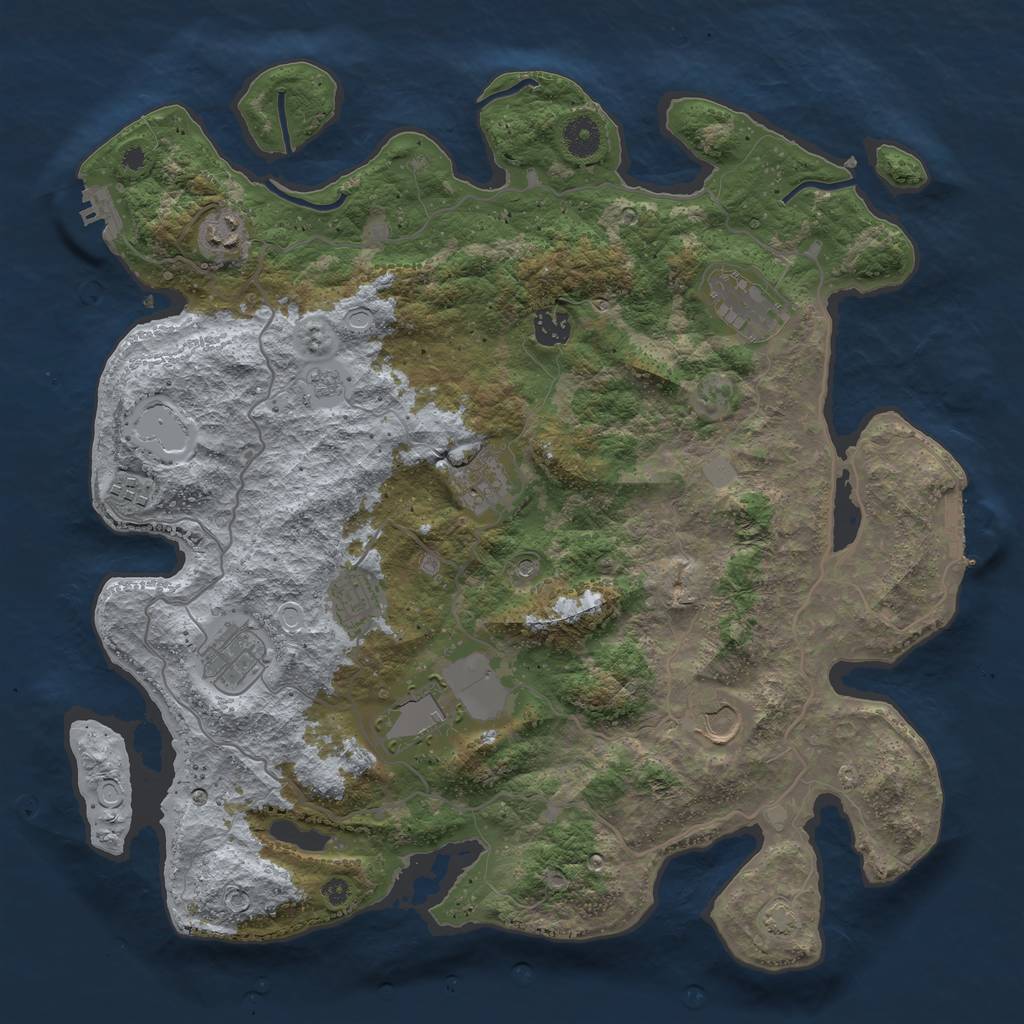 Rust Map: Procedural Map, Size: 4000, Seed: 1148759729, 17 Monuments