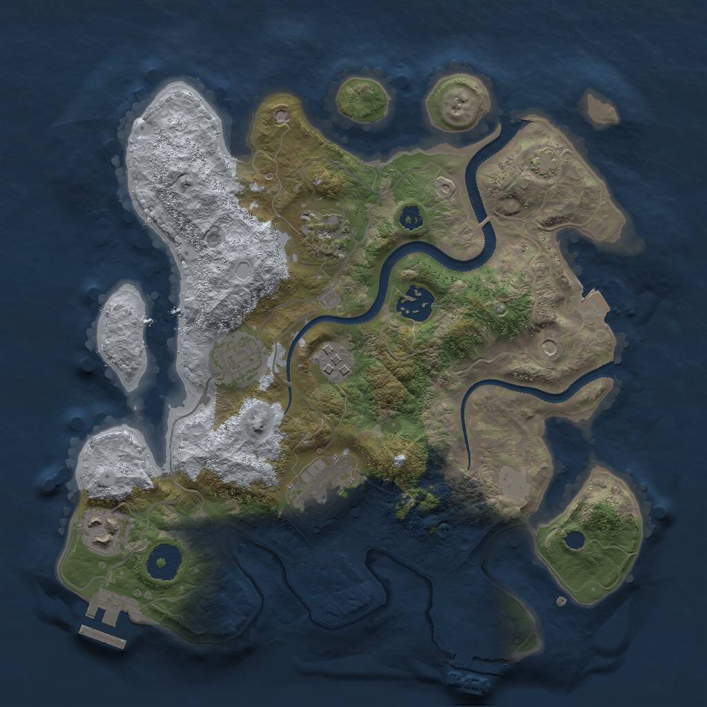 Rust Map: Procedural Map, Size: 3000, Seed: 26321, 11 Monuments