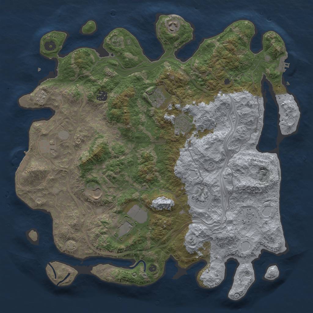 Rust Map: Procedural Map, Size: 4250, Seed: 64356, 17 Monuments