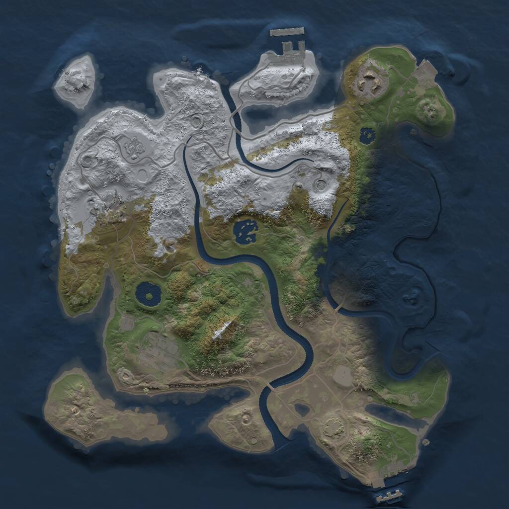 Rust Map: Procedural Map, Size: 3000, Seed: 556985610, 10 Monuments