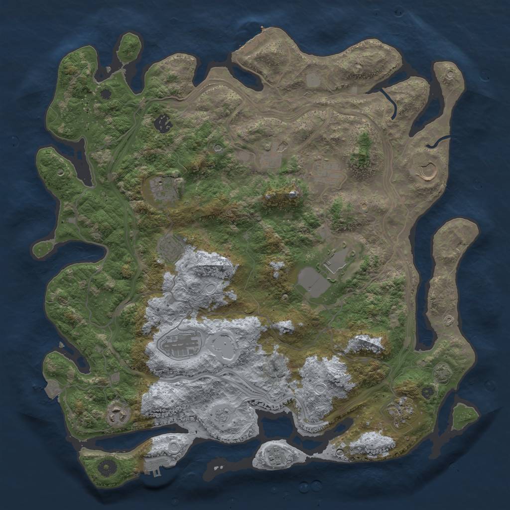 Rust Map: Procedural Map, Size: 4250, Seed: 1727697169, 19 Monuments