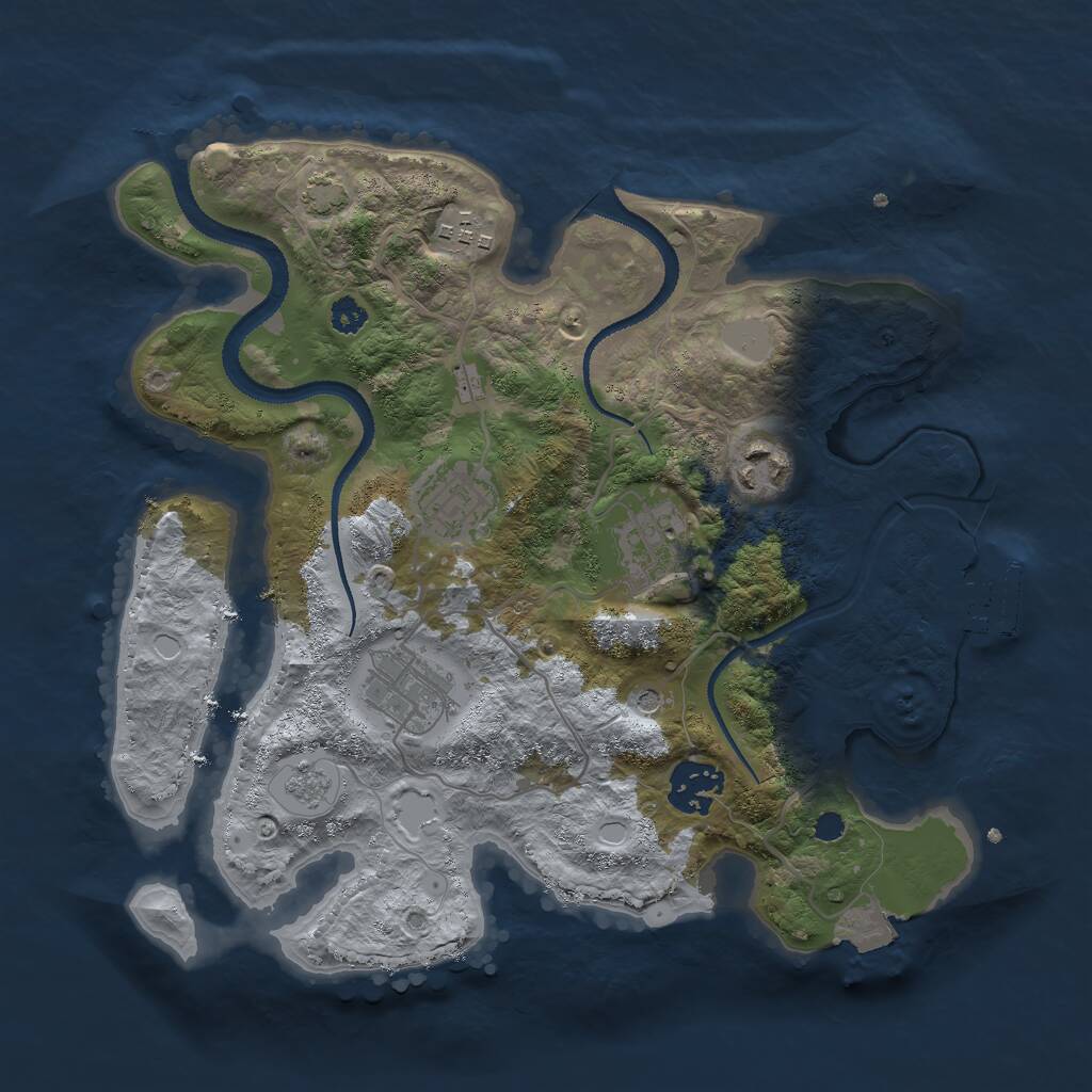 Rust Map: Procedural Map, Size: 3000, Seed: 8390174, 11 Monuments