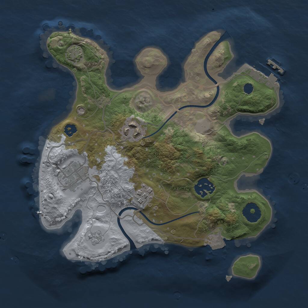 Rust Map: Procedural Map, Size: 2500, Seed: 46134894, 8 Monuments