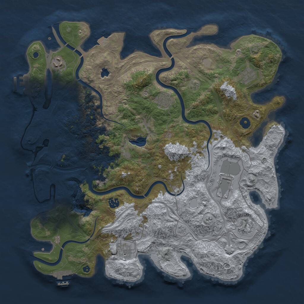 Rust Map: Procedural Map, Size: 4250, Seed: 1182561362, 14 Monuments