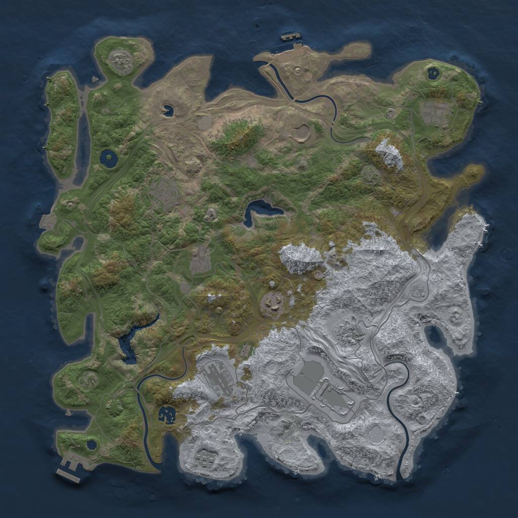 Rust Map: Procedural Map, Size: 4250, Seed: 1182561362, 15 Monuments