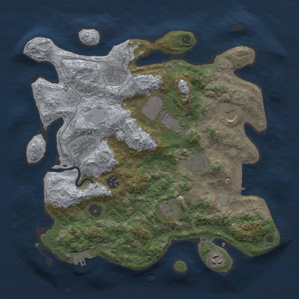 Rust Map: Procedural Map, Size: 3500, Seed: 137118662, 15 Monuments