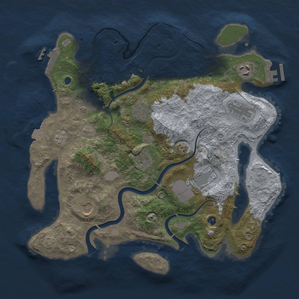 Rust Map: Procedural Map, Size: 3500, Seed: 361341006, 14 Monuments