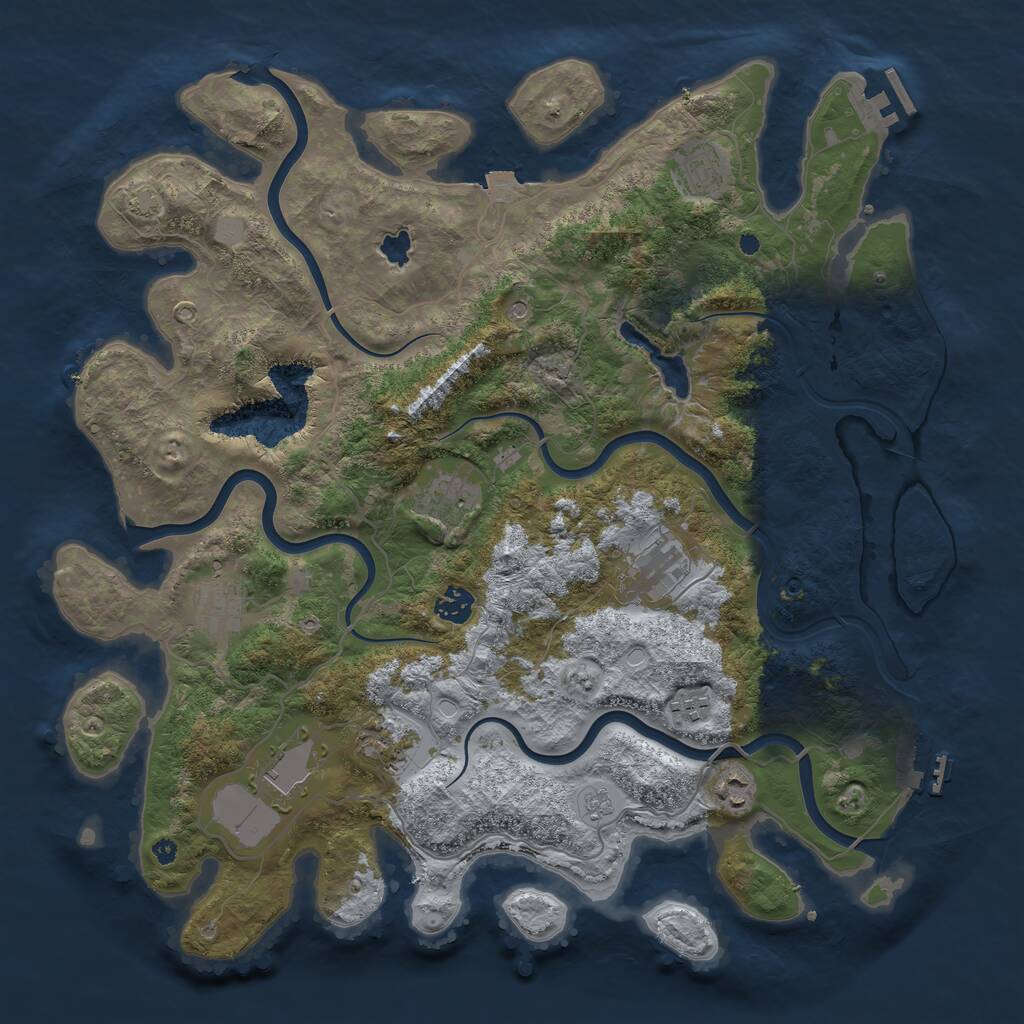 Rust Map: Procedural Map, Size: 4100, Seed: 23436391, 15 Monuments
