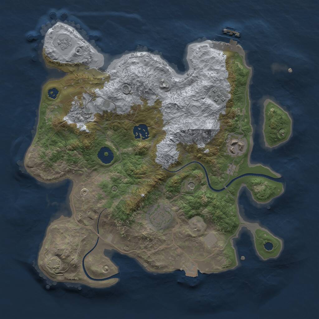 Rust Map: Procedural Map, Size: 3000, Seed: 1661824291, 10 Monuments