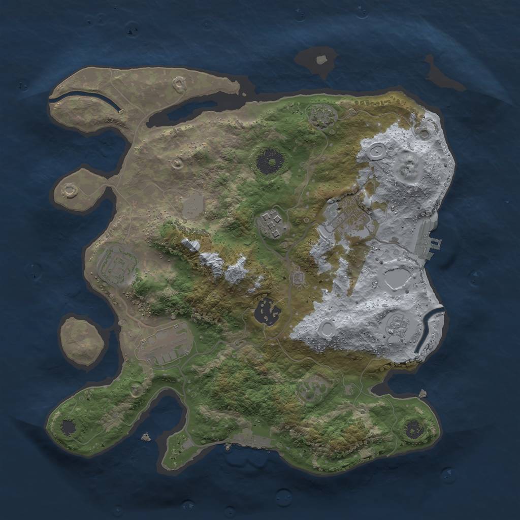 Rust Map: Procedural Map, Size: 3000, Seed: 967020854, 12 Monuments