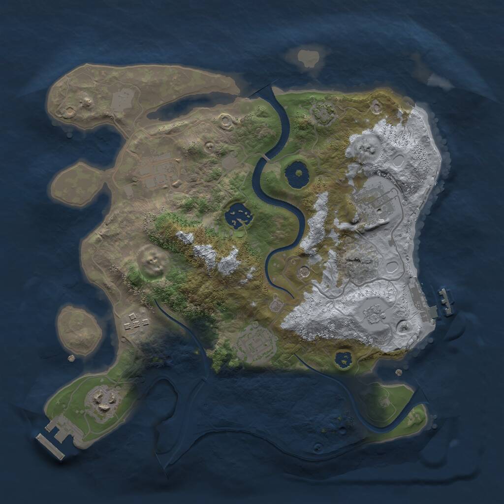 Rust Map: Procedural Map, Size: 3000, Seed: 967020854, 12 Monuments