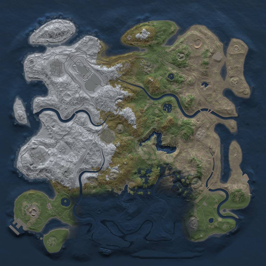 Rust Map: Procedural Map, Size: 4300, Seed: 45467701, 15 Monuments