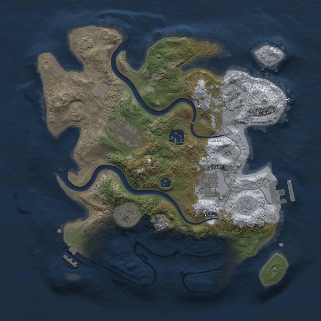 Rust Map: Procedural Map, Size: 3000, Seed: 474985392, 12 Monuments