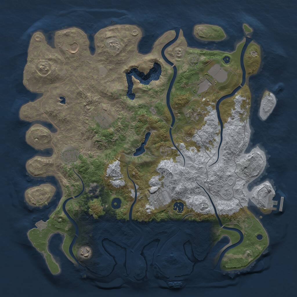 Rust Map: Procedural Map, Size: 4100, Seed: 32276256, 15 Monuments