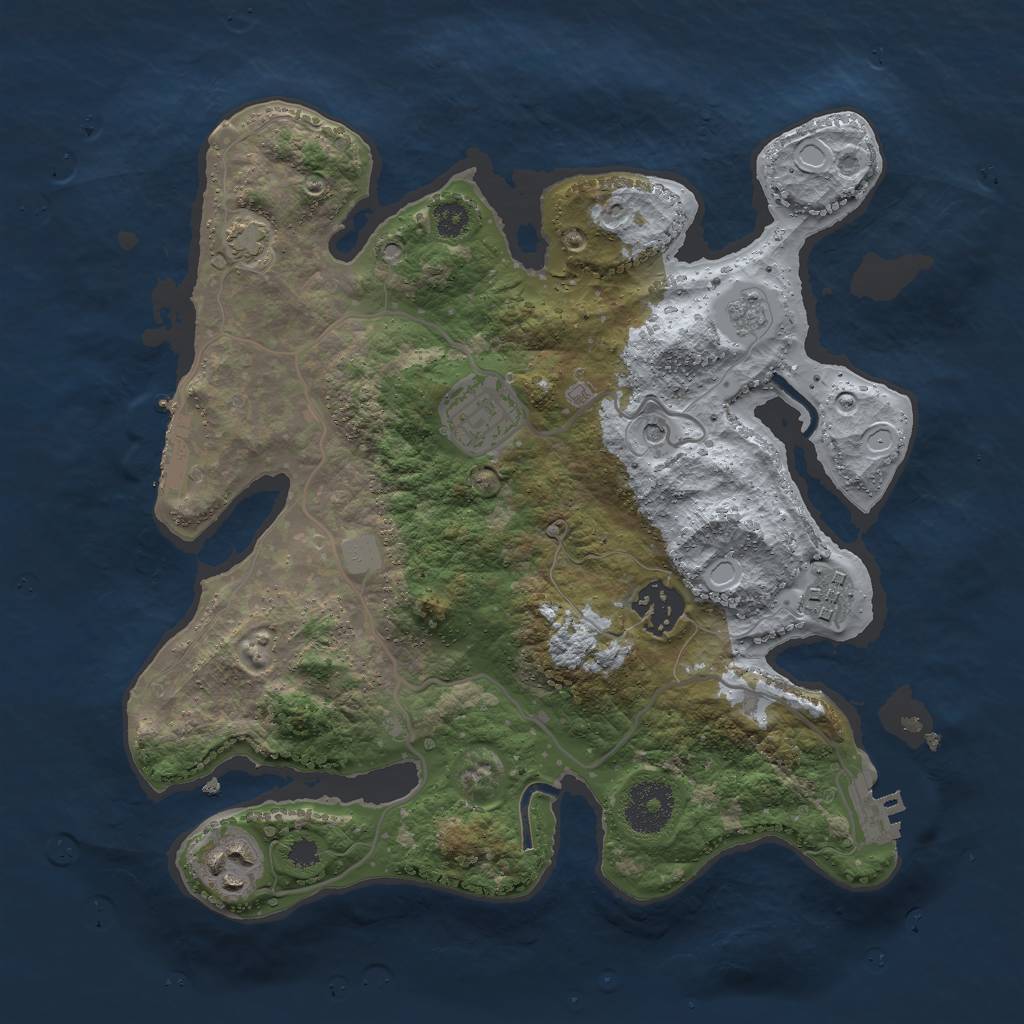 Rust Map: Procedural Map, Size: 3000, Seed: 16226, 12 Monuments