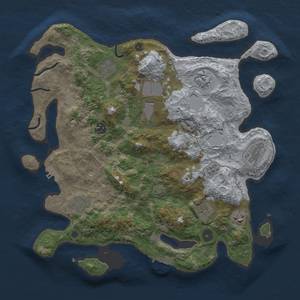 Thumbnail Rust Map: Procedural Map, Size: 3850, Seed: 63286487, 17 Monuments