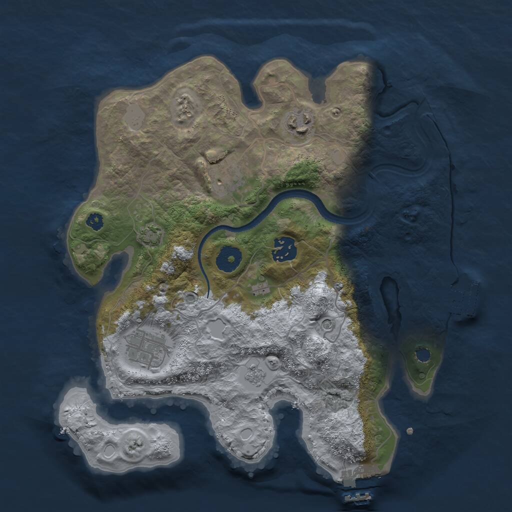 Rust Map: Procedural Map, Size: 3000, Seed: 22234, 10 Monuments