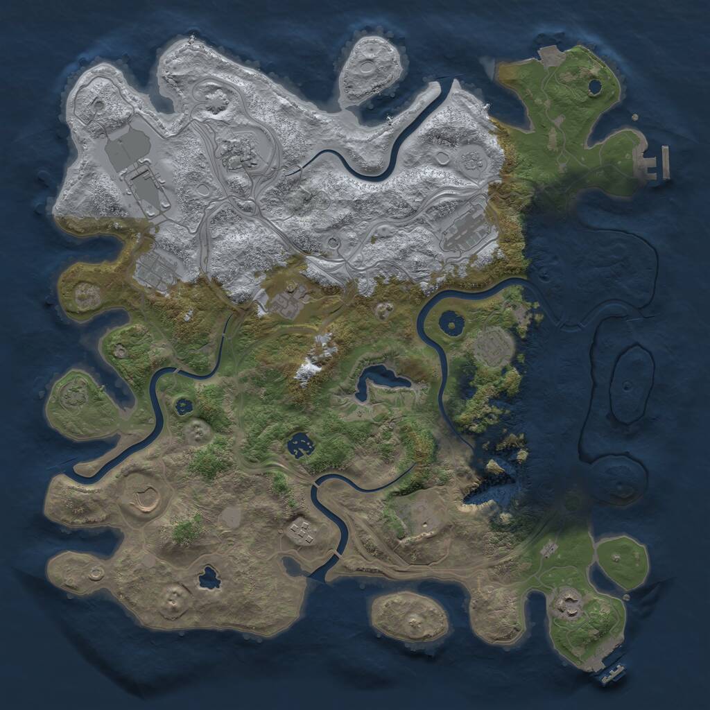 Rust Map: Procedural Map, Size: 4250, Seed: 377104027, 17 Monuments