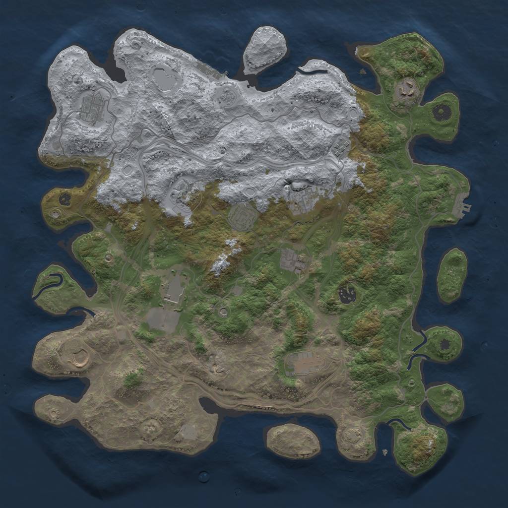 Rust Map: Procedural Map, Size: 4250, Seed: 377104027, 19 Monuments