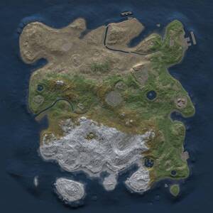 Thumbnail Rust Map: Procedural Map, Size: 3300, Seed: 636040116, 12 Monuments