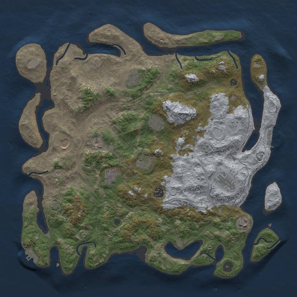 Rust Map: Procedural Map, Size: 4250, Seed: 573576294, 17 Monuments