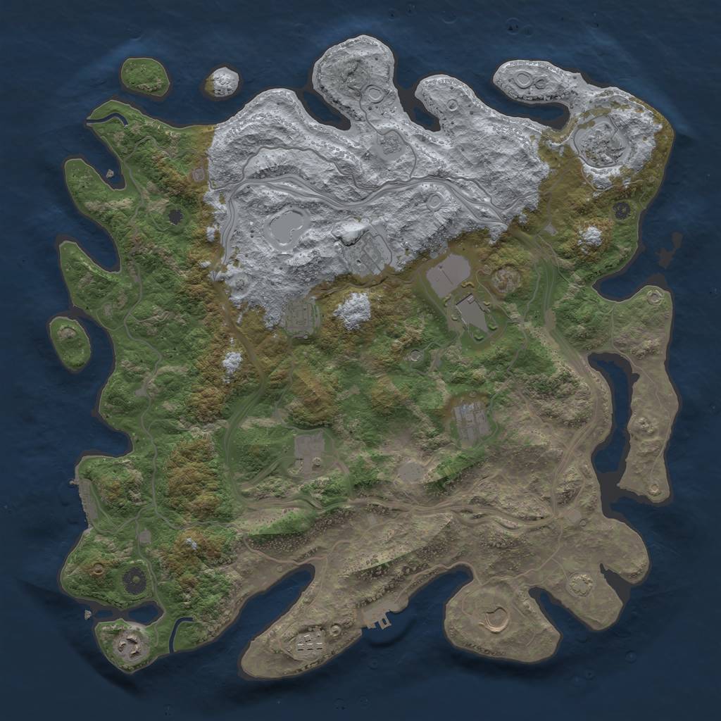 Rust Map: Procedural Map, Size: 4250, Seed: 54654, 17 Monuments