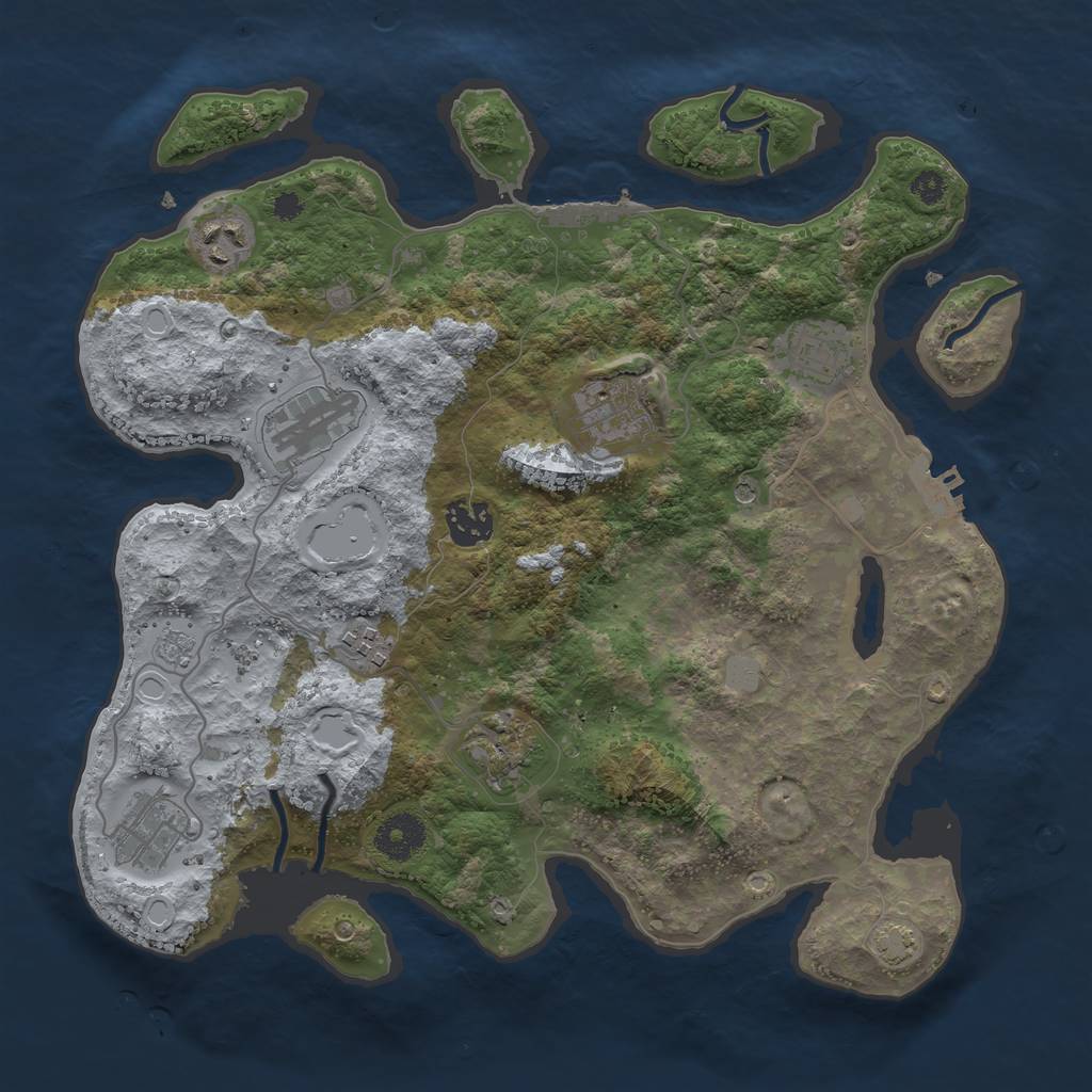 Rust Map: Procedural Map, Size: 3400, Seed: 37598114, 16 Monuments