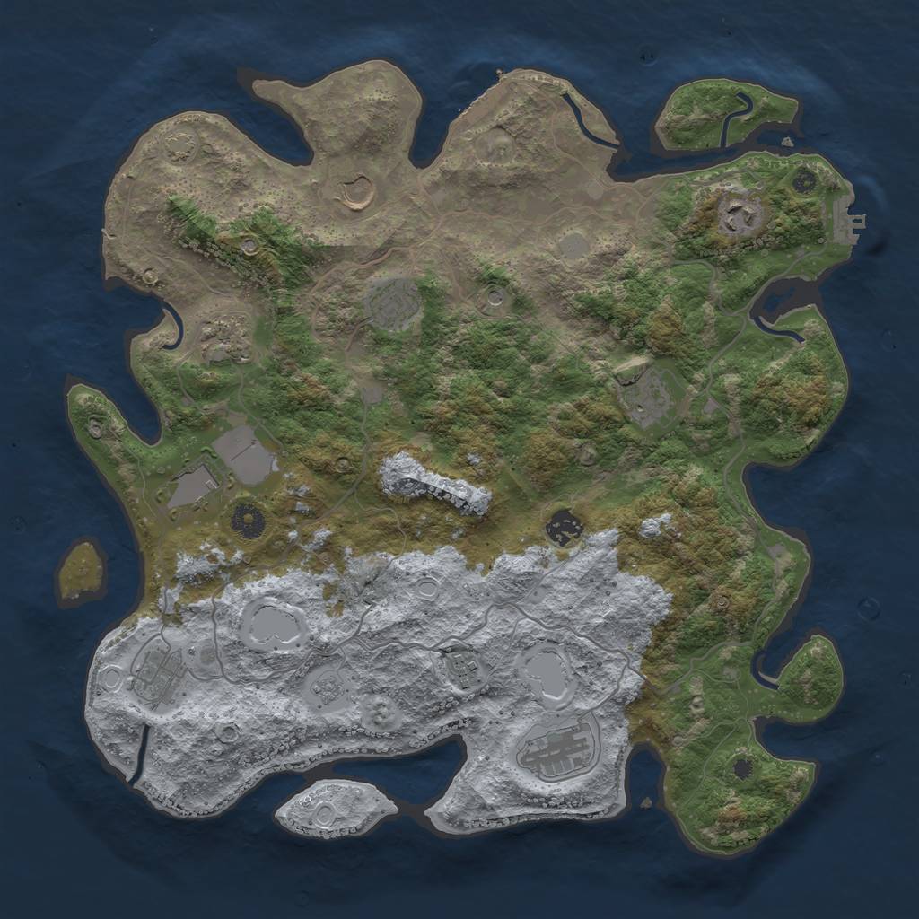 Rust Map: Procedural Map, Size: 4000, Seed: 336812806, 18 Monuments
