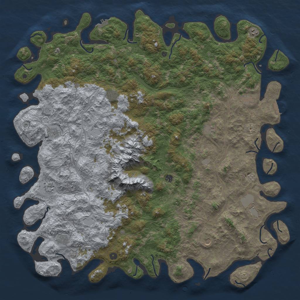 Rust Map: Procedural Map, Size: 6000, Seed: 97642114, 19 Monuments