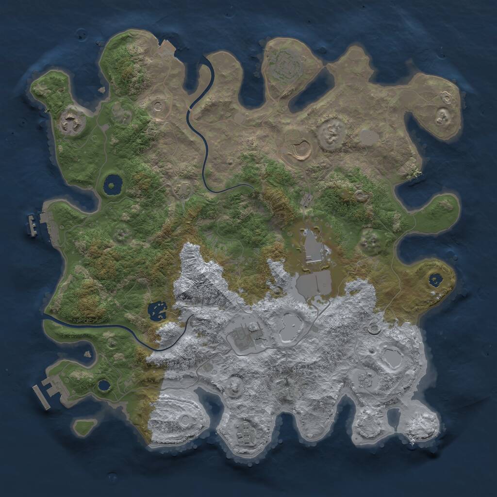 Rust Map: Procedural Map, Size: 3700, Seed: 57287714, 13 Monuments