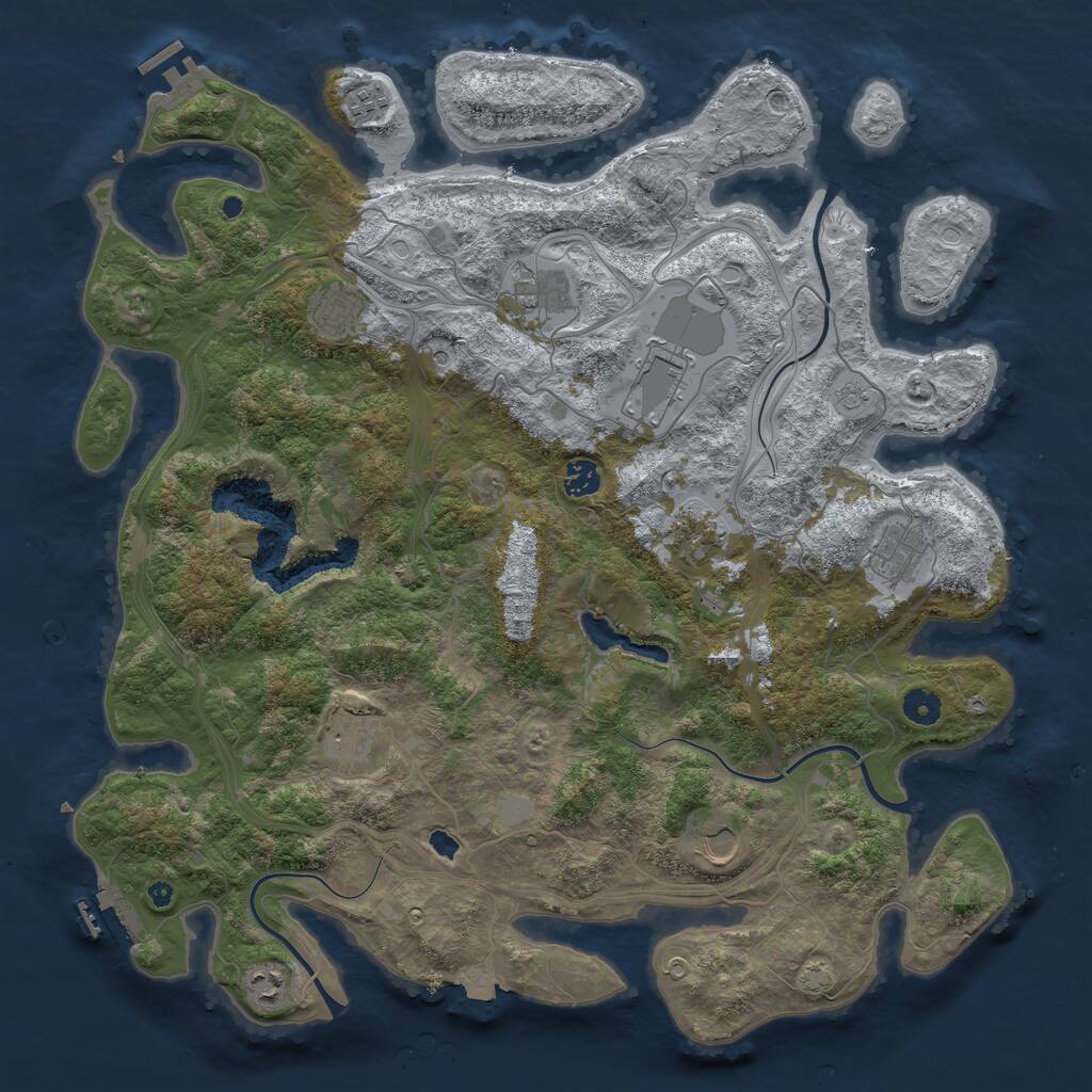 Rust Map: Procedural Map, Size: 4400, Seed: 13829, 16 Monuments