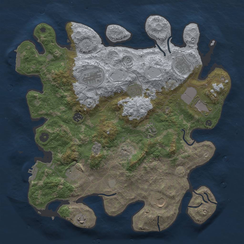 Rust Map: Procedural Map, Size: 3850, Seed: 789654123, 18 Monuments