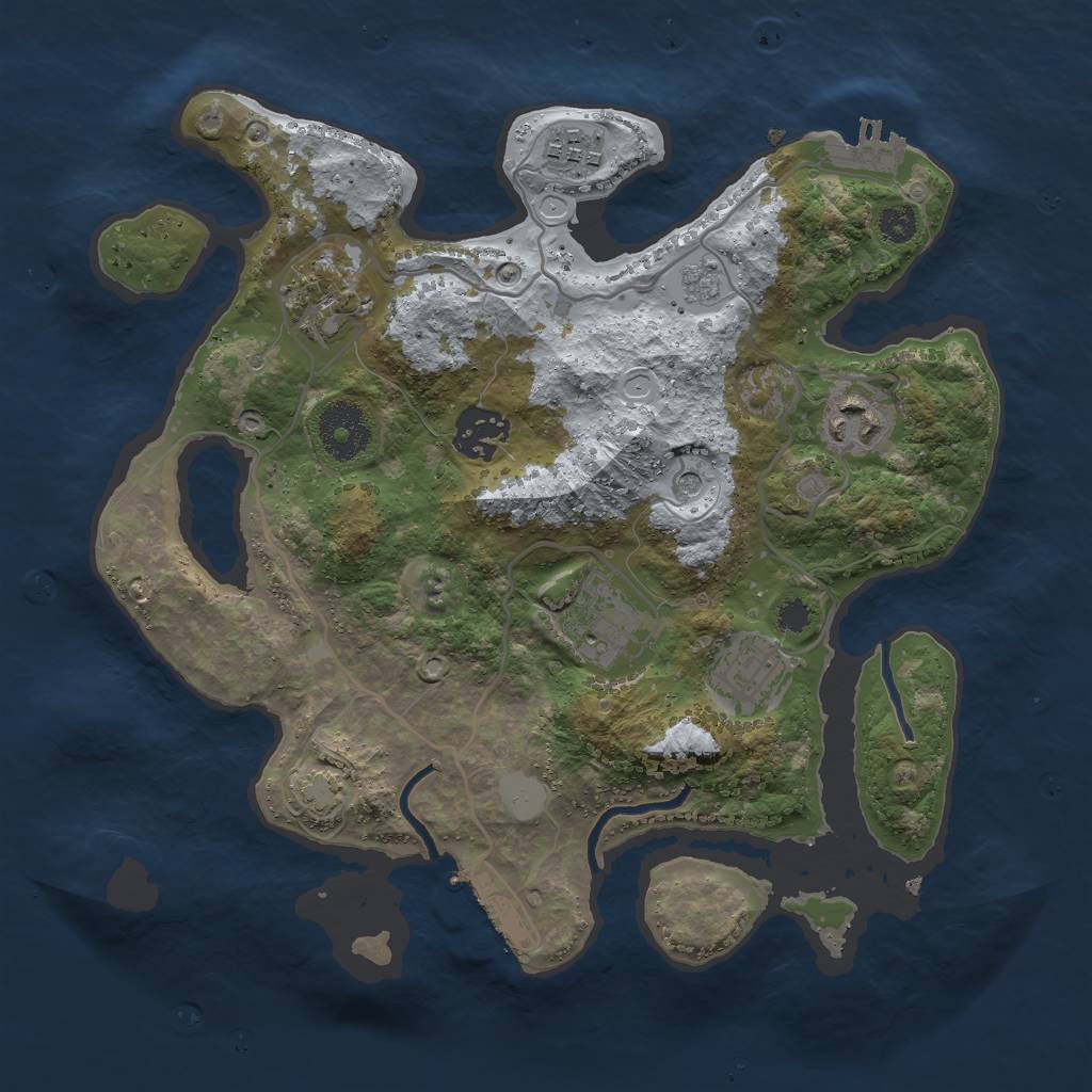 Rust Map: Procedural Map, Size: 3000, Seed: 1274274058, 14 Monuments