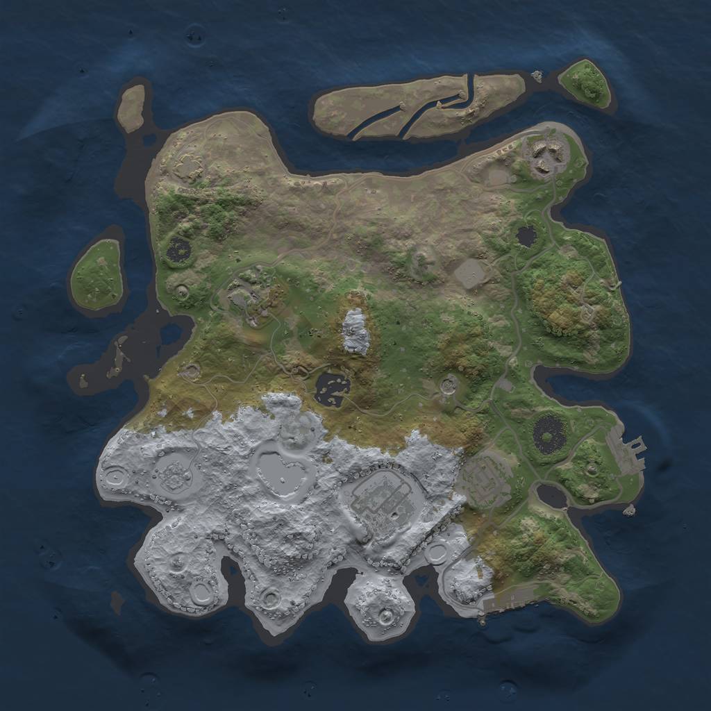 Rust Map: Procedural Map, Size: 3000, Seed: 124354356, 13 Monuments