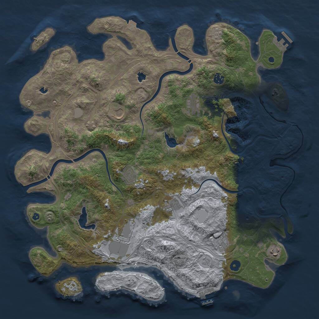 Rust Map: Procedural Map, Size: 4500, Seed: 33233563, 15 Monuments