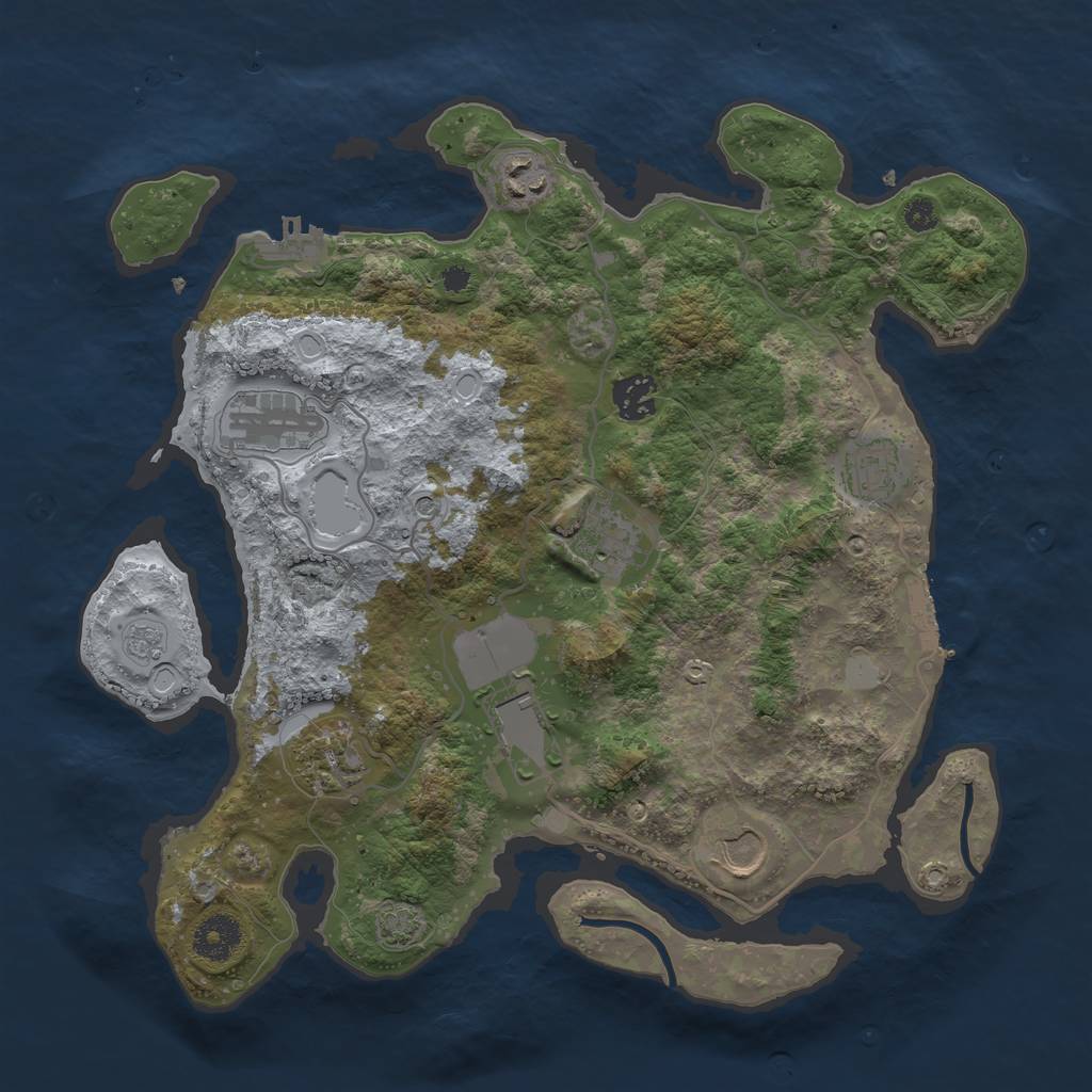 Rust Map: Procedural Map, Size: 3500, Seed: 1818346152, 16 Monuments